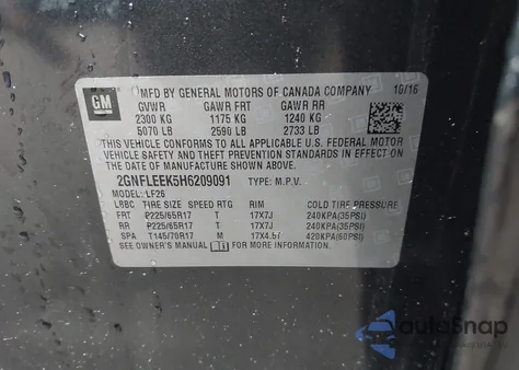 2017 Chevrolet Equinox Ls z USA, uszkodzony, nr VIN 2GNFLEEK5H6209091